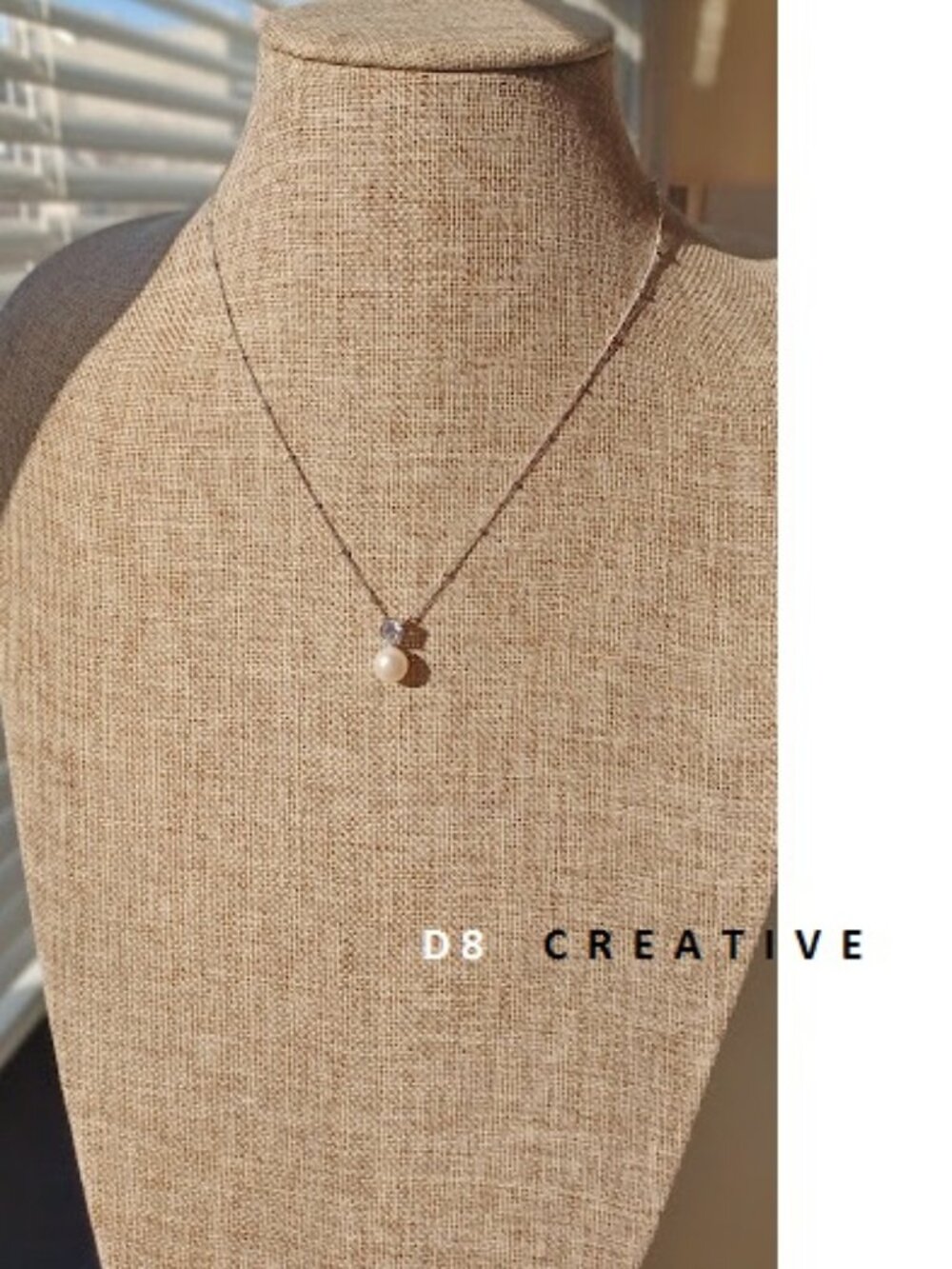 Freshwater pearl with CZ pendant and 925 sterling silver necklace